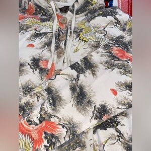 Lucky brand hoodie size Small Japanese crane print